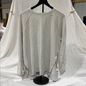 Limited Gray Women's Top with Zipper Accents